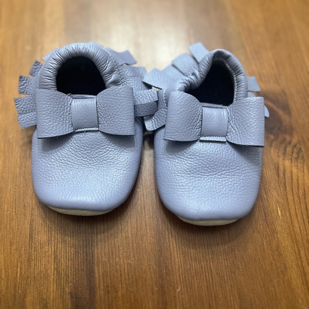 Texas Moccs Purple Leather Baby Moccasins